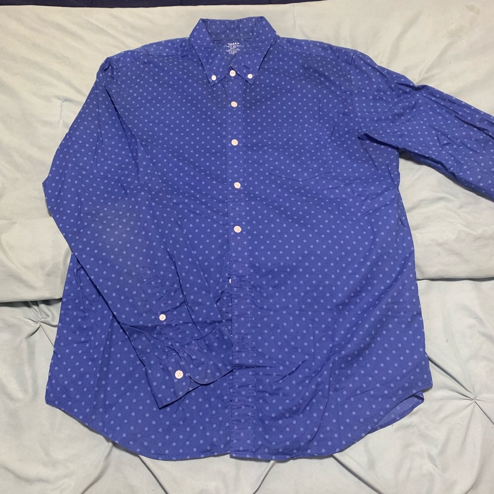 Men's Blue Polka Dot Shirt